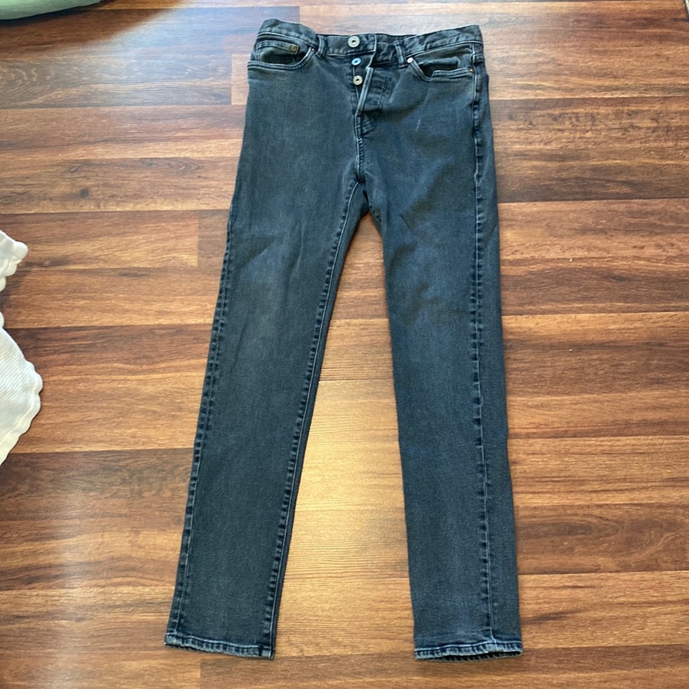 Black relaxed, skinny, tapered leg jeans